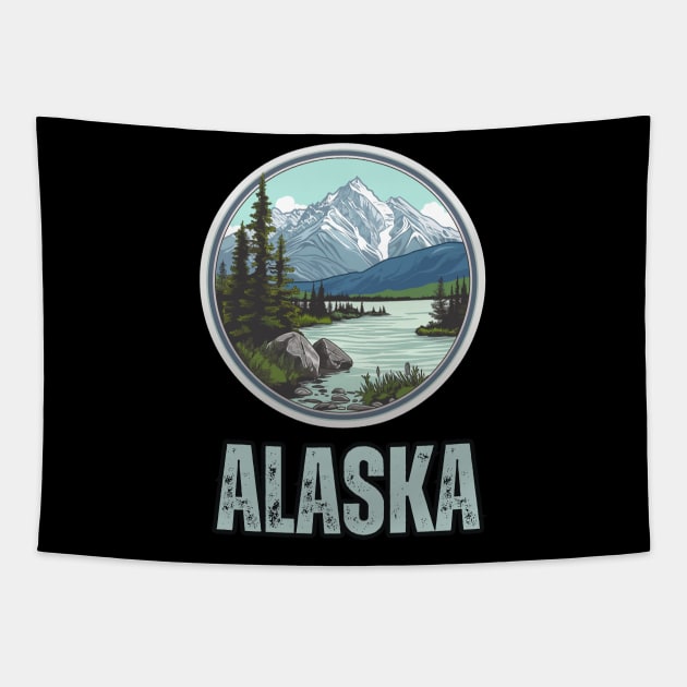 Alaska State USA Tapestry by Mary_Momerwids