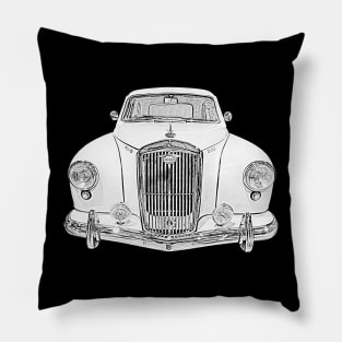 Wolseley 15/50 1950s British classic car monochrome Pillow