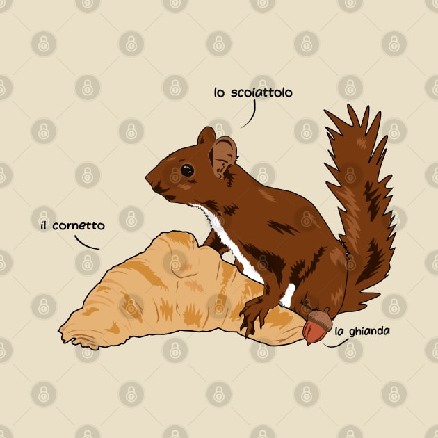 Squirrel with Croissant by TaliDe