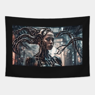 Dystopian Cyborg Woman #2 Tapestry