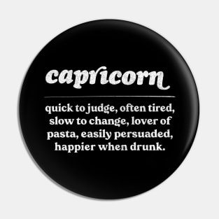 Capricorn Zodiac Symbol //// Humorous Gift Design Pin