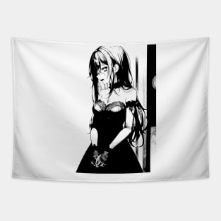 Cute Gothic Fashion Anime Girl Tapestry