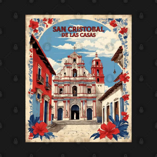 San Cristobal de las Casas Chiapas Mexico Vintage Poster Tourism by TravelersGems