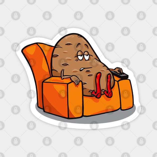 Couch Potato Magnet by Alema Art