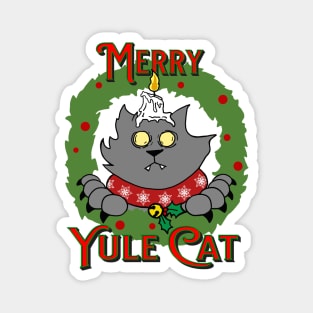 Merry Yule Cat Wreath Magnet