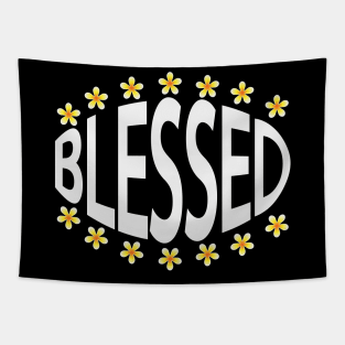 Blessed typography artwork Tapestry