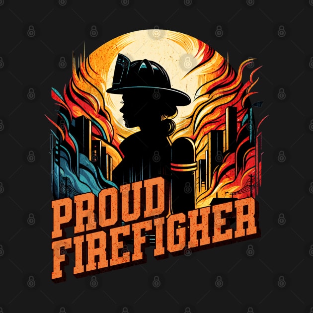 Proud Firefighter Woman Untold Heroes Design by Miami Neon Designs