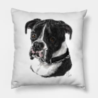 Boxer with a Silver Chain Pillow