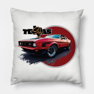 Texas Style Mustang Mach 1 Red Pillow