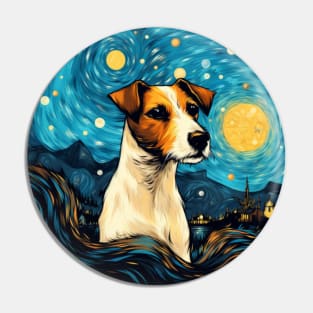 Jack Russell Terrier, van gogh style, starry night, Post-impressionism Pin