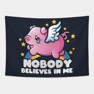 Sad flying piggy Tapestry