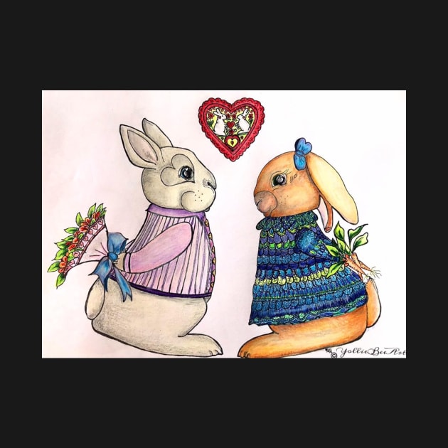 True love furever - two sweet bunnies in love by YollieBeeArt