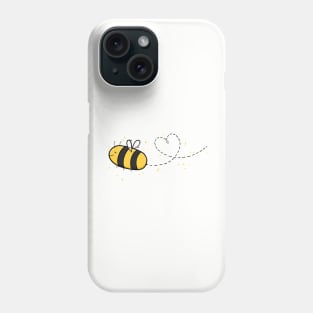 Cute Wholesome Bee doing a Heart Loop Dee Loop, Digital Illustration Phone Case