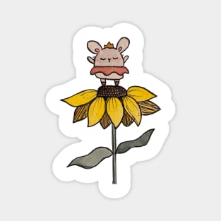 Ballerina Bunny on Sunflower Magnet