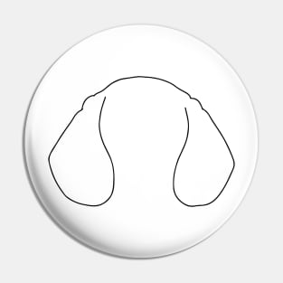 Dog Ears line Art Drawing - Dog Black Line Art Pin