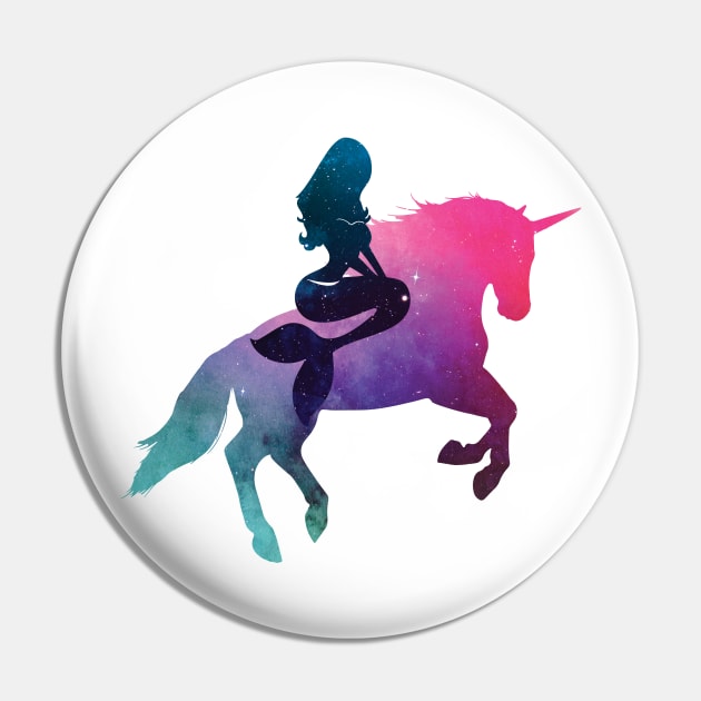 Mermaid Riding Unicorn Pin by VBleshka