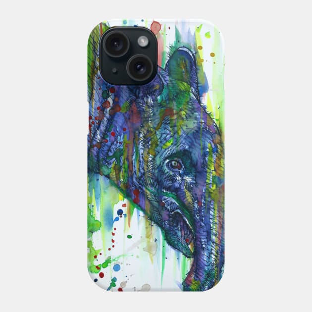 TAPIR watercolor and ink watercolor Phone Case by lautir
