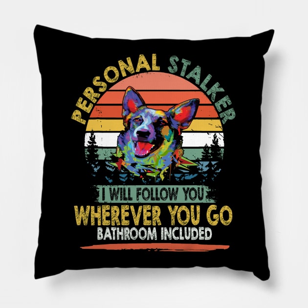 Personal Stalker I Will Follow You Wherever You Go Bathroom Included Vintage Pillow by Ravens