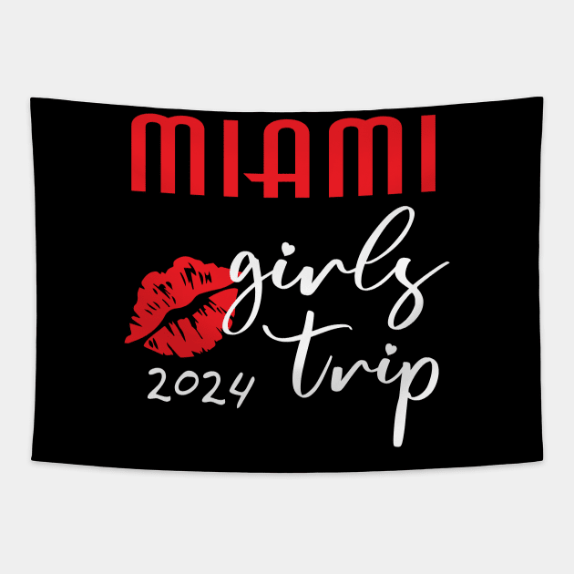 Miami Girls Vacation trip 2024 Party Outfit Tapestry by Prints by Hitz