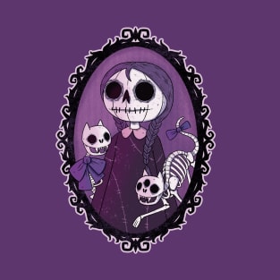 Spooky Portrait Cat Skeletons T-Shirt
