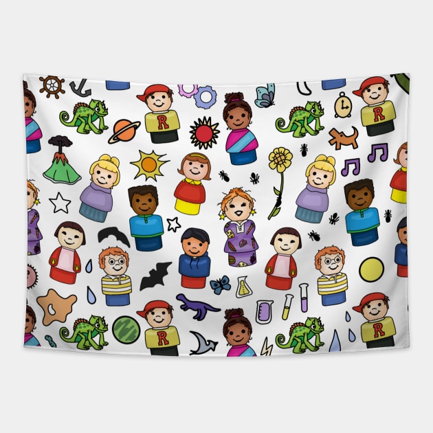 Little Magic School Bus Class Photo Tapestry by Slightly Unhinged