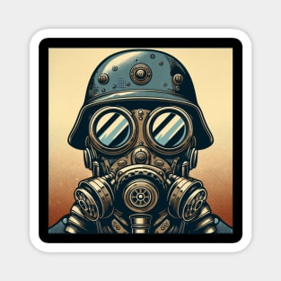 Gas Mask Soldier Artwork Magnet