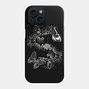 Black and White butterfly theme Phone Case