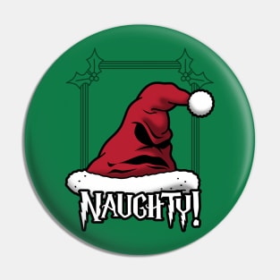 Christmas Fantasy Naughty Or Nice Sorter Santa Claus Hat Pin