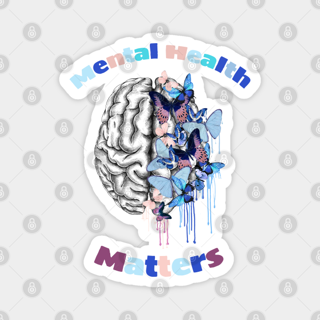 Brain and Blue butterflies, mental, health, human intellect Mental