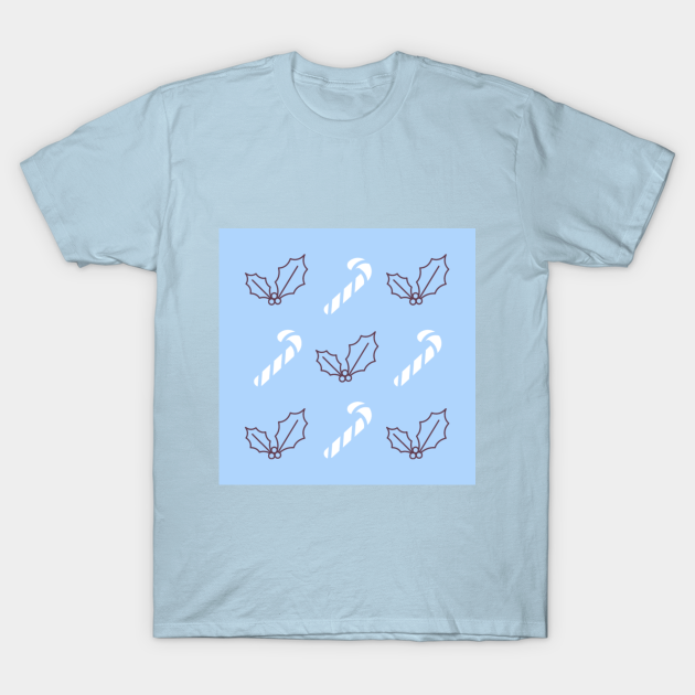 Baby Blue Holly Berries And Candy Canes Candy Canes And Holly Berries T Shirt Teepublic