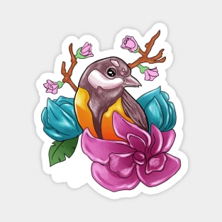 Beautiful Bird in the Flowers Magnet