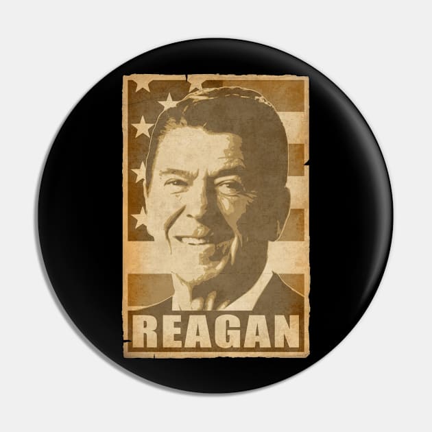 Ronald Reagan Propaganda Pop Art Pin by Nerd_art