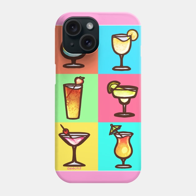 Boozy Patchwork Phone Case by Jan Grackle