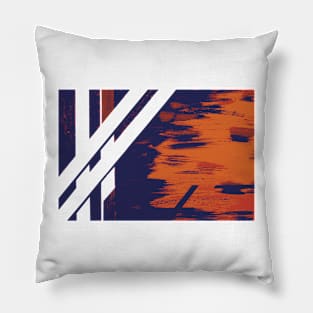 Bamboo grove in Burnt Orange and Midnight Blue Pillow