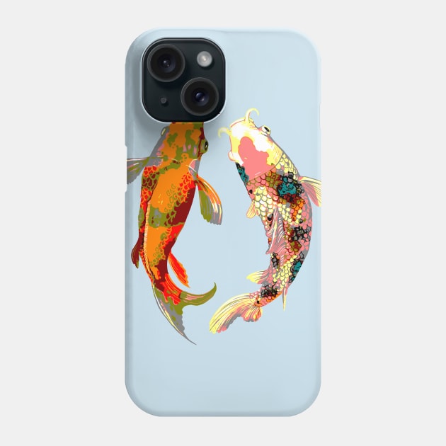 Koi fish Carp Pond Japanese Aquarelle fish lovers Phone Case by peter2art