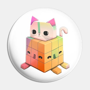 cat cube cute kawaii, t-shirt. Pin