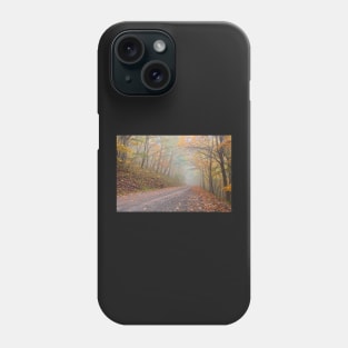 Misty Autumn Forest Road Phone Case