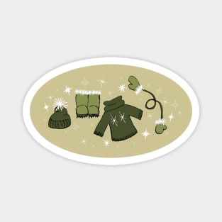 Winter weather snow lover gear cartoon illustration Magnet