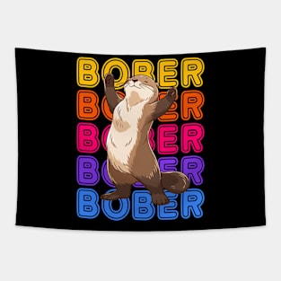 Funny Polish Internet Meme Bobr Bober Kurwa Colorful Text Art Tapestry