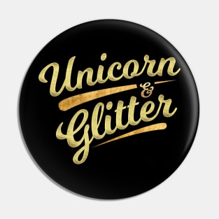 Gold and Glitter Unicorn Pin