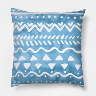 Loose bohemian pattern - blue Pillow