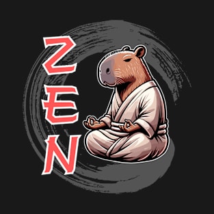 Capybara Zen Master / Funny Cute Animal / Enso Zazen Buddhist Meditation Monk / Buddhism / Humor T-Shirt