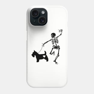 Scottie skull halloween Scottish Terrier Phone Case