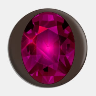 Pink Oval Shape Gemstone Pin