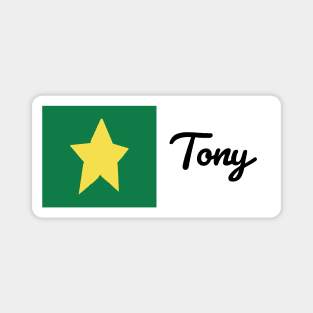 Yellow Star on Green with Tony Graphic Magnet