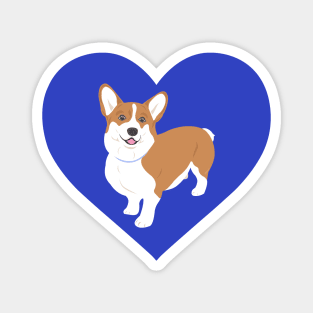 Corgi In A Blue Heart Magnet