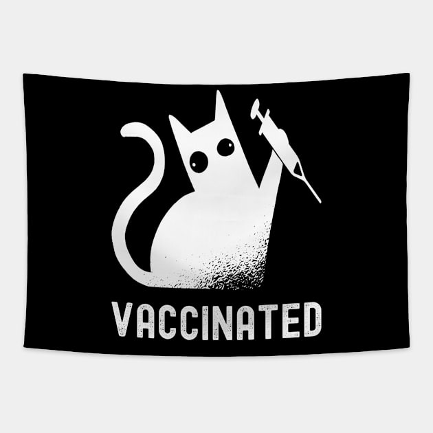 Funny Cat - Vaccinated - Cat Lovers Tapestry by Tesign2020