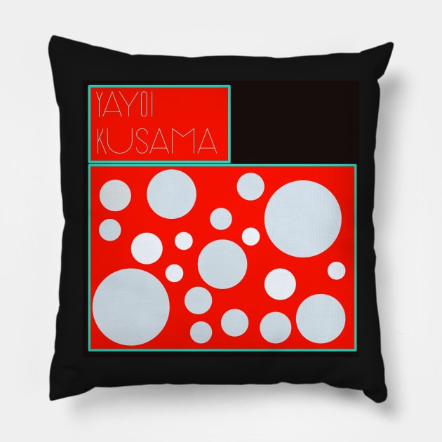 Yayoi Kusama inspired design Pillow by pauloneill-art