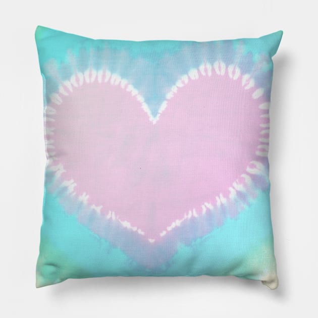 Pattern- Pastel rainbow tie dye Heart Pattern mask Aesthetic Pink, Purple, Blue, Green and Yellow Design Pillow by best-vibes-only