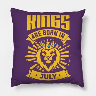 Kings Are Born In July Happy Birthday Pillow